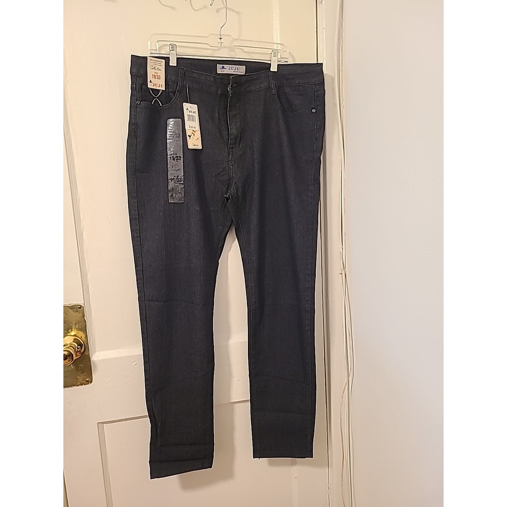 Womens Juju Classic Straight Fit Jeans Size 19/33 Black NEW WHIT TAGS